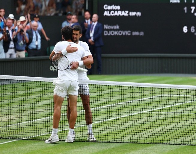 Alcaraz and Djokovic at Wimbledon 2023 final